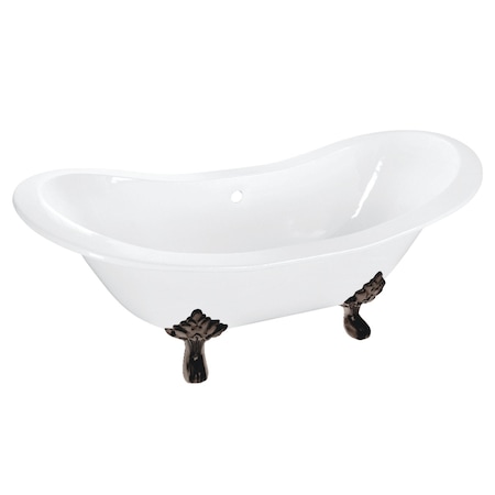 Aqua Eden Clawfoot Bathtubs, 61 L, 30.13 W, White/Oil Rubbed Bronze, Cast Iron VCTNDS6130NC5